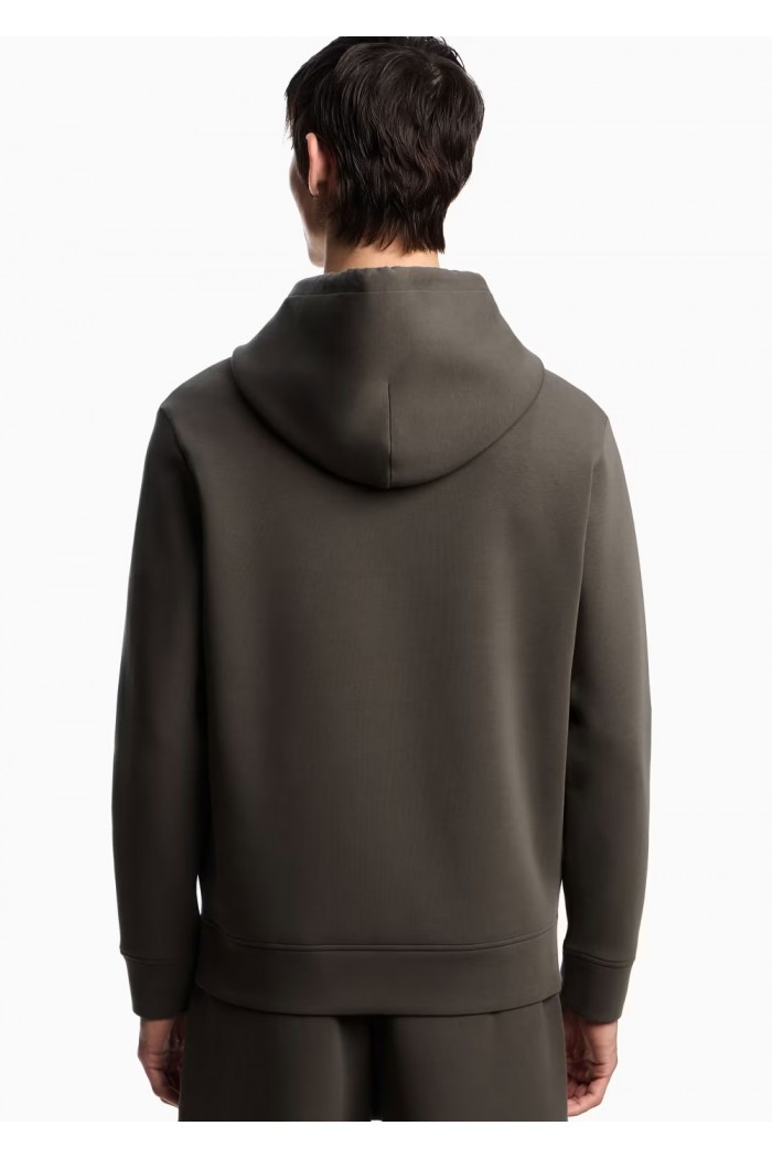 Hooded sweatshirt with micro logo patch