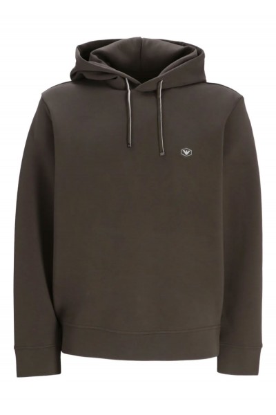 Hooded sweatshirt with micro logo patch