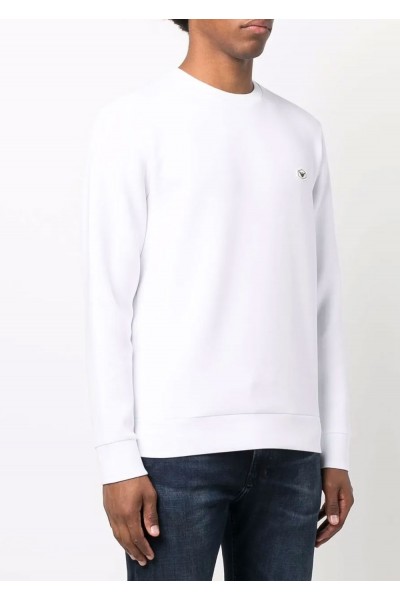Double-jersey sweatshirt with micro logo patch Double-jersey sweatshirt with micro logo patch