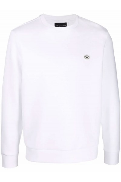 Double-jersey sweatshirt with micro logo patch Double-jersey sweatshirt with micro logo patch