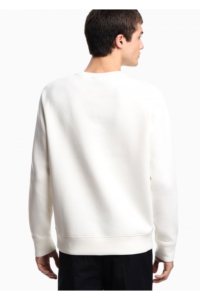 Double-jersey sweatshirt with embossed embroidered EA logo Double-jersey sweatshirt with embossed embroidered EA logo
