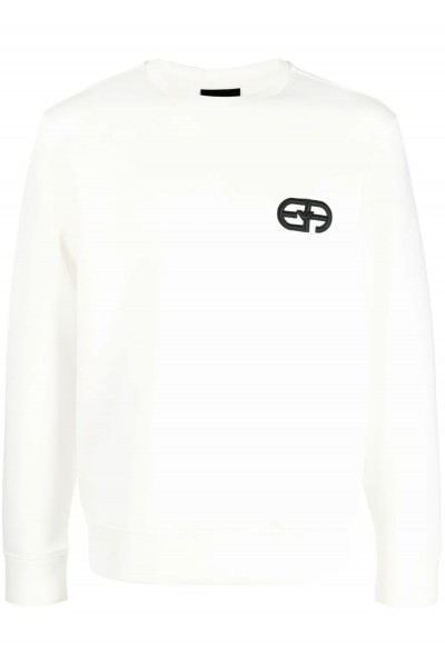 Double-jersey sweatshirt with embossed embroidered EA logo Double-jersey sweatshirt with embossed embroidered EA logo