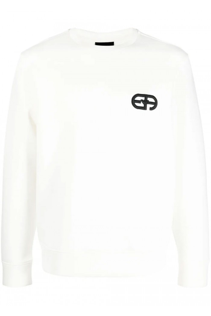 Double-jersey sweatshirt with embossed embroidered EA logo Double-jersey sweatshirt with embossed embroidered EA logo
