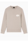 Double-jersey sweatshirt with embossed embroidered EA logo