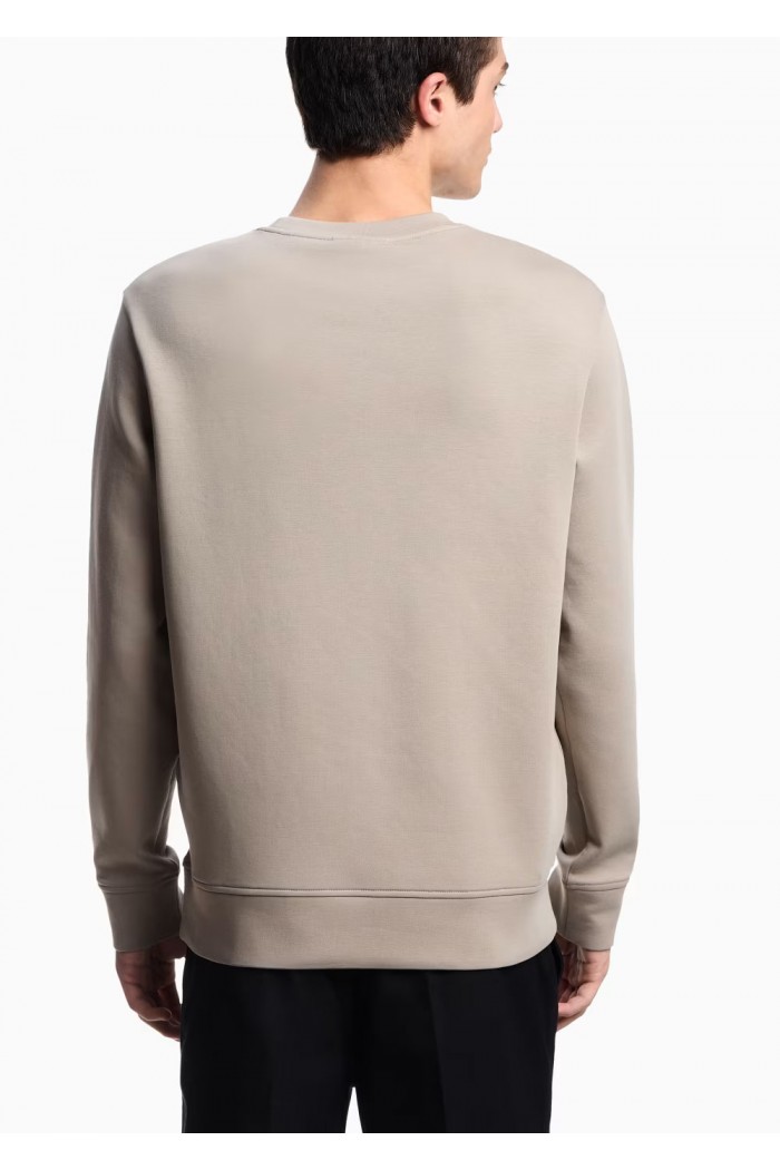 Double-jersey sweatshirt with embossed embroidered EA logo