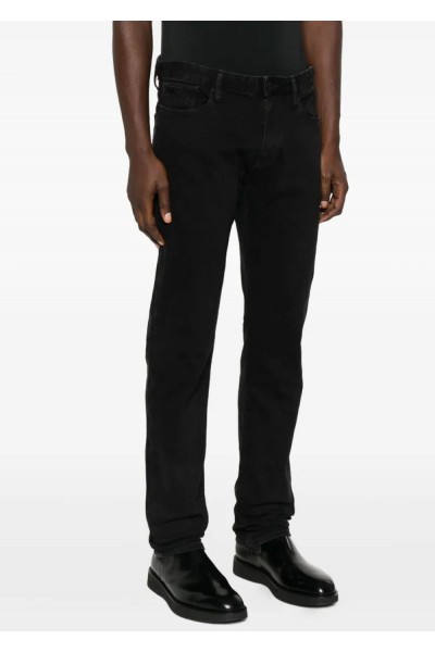 J06 slim-fit black washed denim jeans