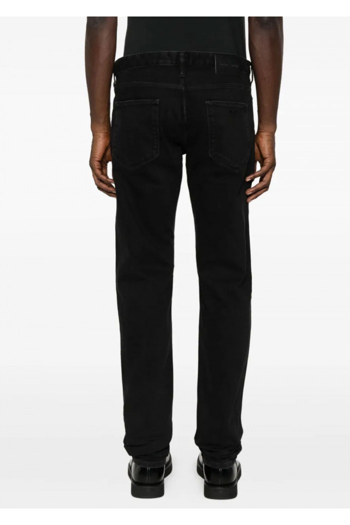 J06 slim-fit black washed denim jeans
