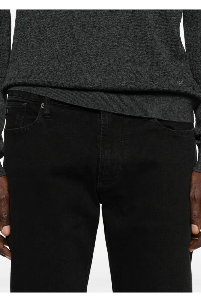 J06 slim-fit black washed denim jeans
