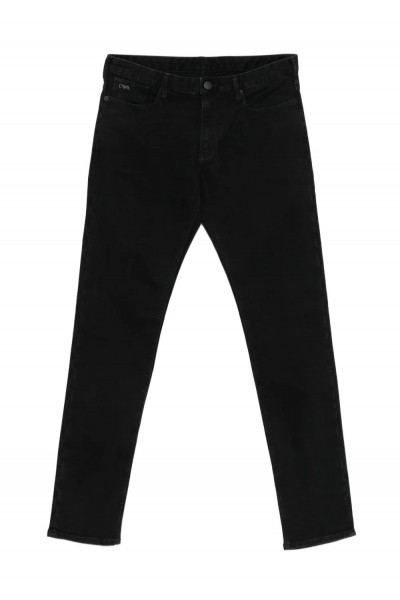 J06 slim-fit black washed denim jeans