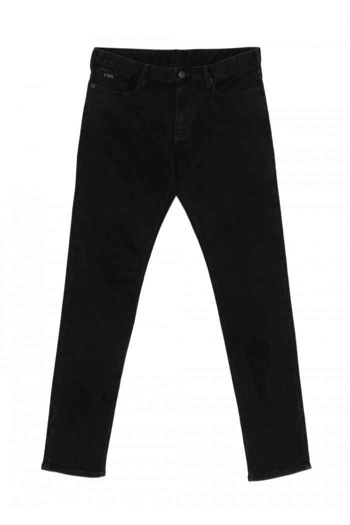 J06 slim-fit black washed denim jeans