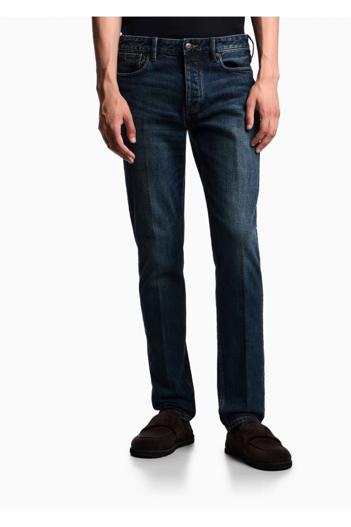 J75 slim-fit stone-washed stretch-denim jeans