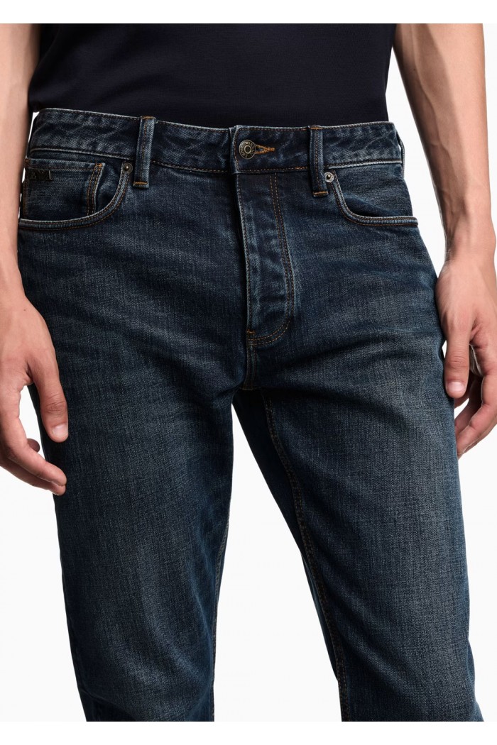 J75 slim-fit stone-washed stretch-denim jeans