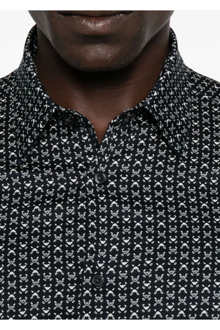 geometric-print shirt