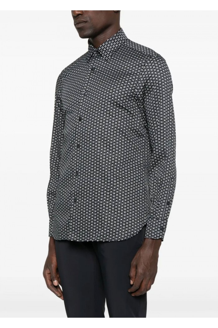 geometric-print shirt