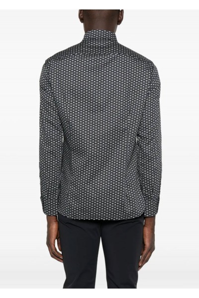 geometric-print shirt