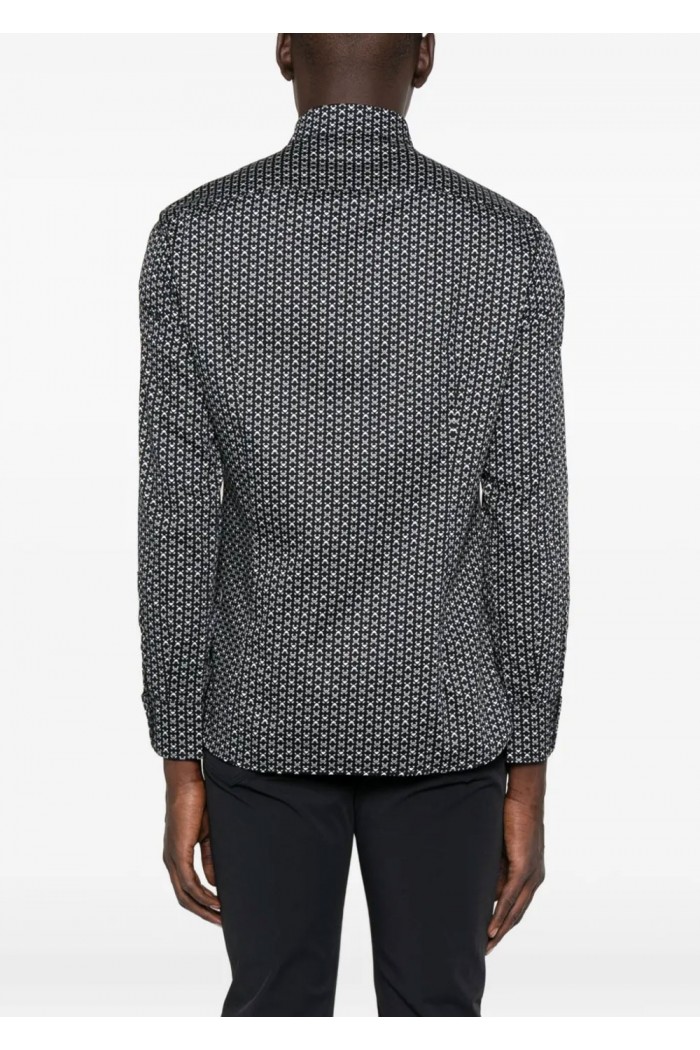 geometric-print shirt