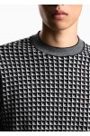 Jacquard virgin-wool jumper with repeated eagle motif