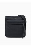 Nylon flat shoulder bag with monogram lettering