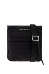 Nylon flat shoulder bag with monogram lettering