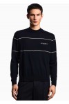Virgin-wool jumper with jacquard logo