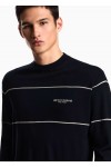 Virgin-wool jumper with jacquard logo