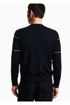 Virgin-wool jumper with jacquard logo
