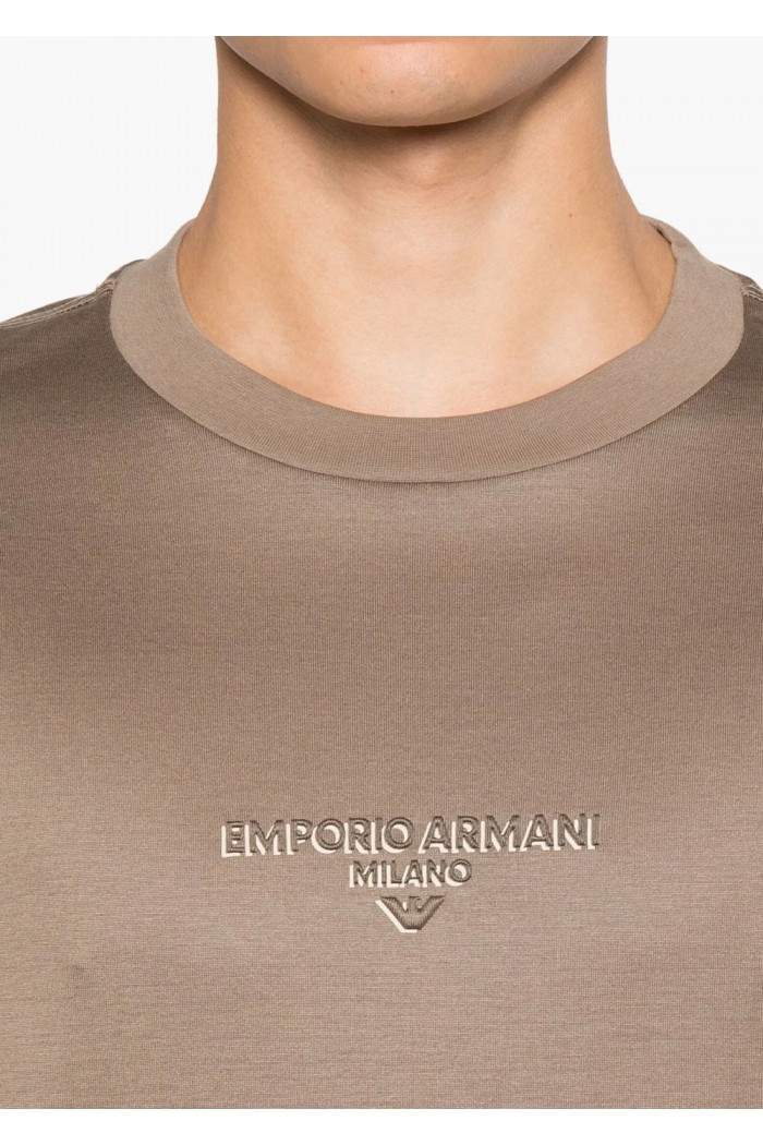 Lyocell blend jersey T-shirt with 3D-effect logo