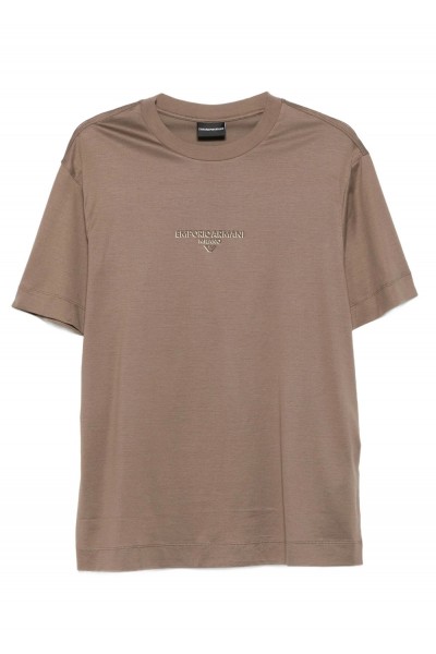 Lyocell blend jersey T-shirt with 3D-effect logo