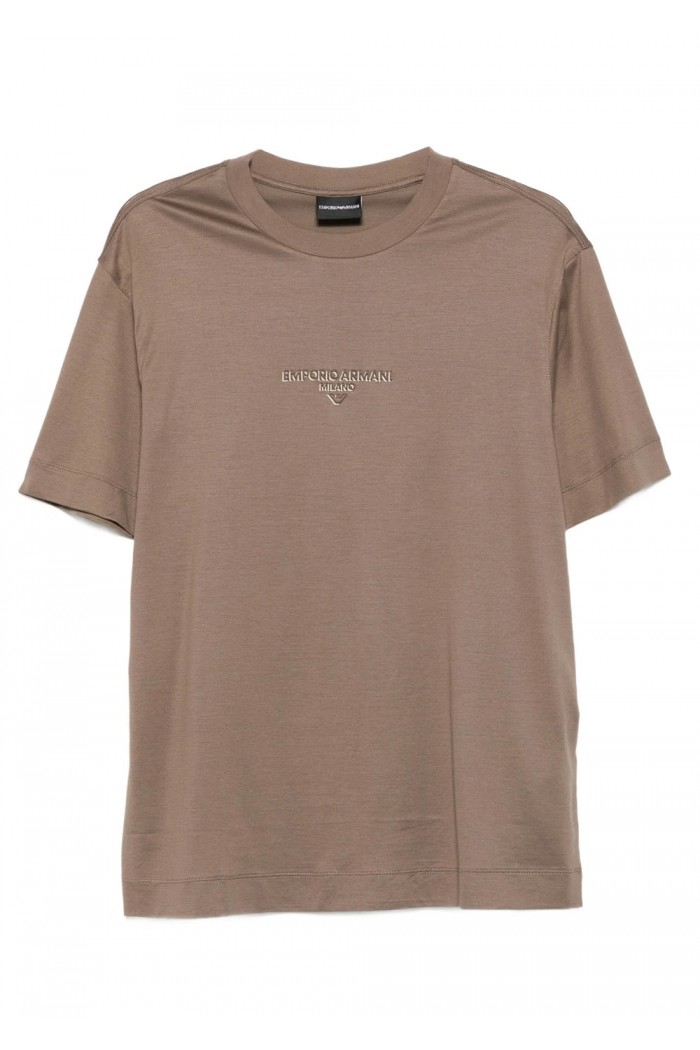 Lyocell blend jersey T-shirt with 3D-effect logo