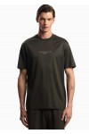 Lyocell blend jersey T-shirt with 3D-effect logo