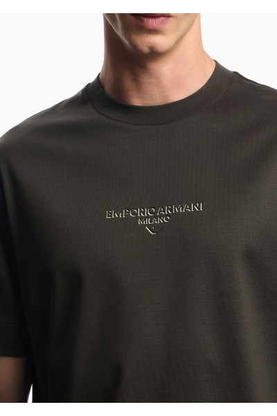 Lyocell blend jersey T-shirt with 3D-effect logo