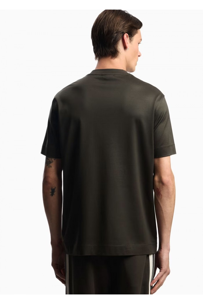 Lyocell blend jersey T-shirt with 3D-effect logo
