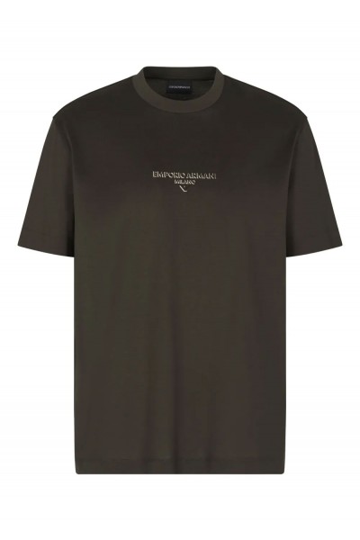 Lyocell blend jersey T-shirt with 3D-effect logo