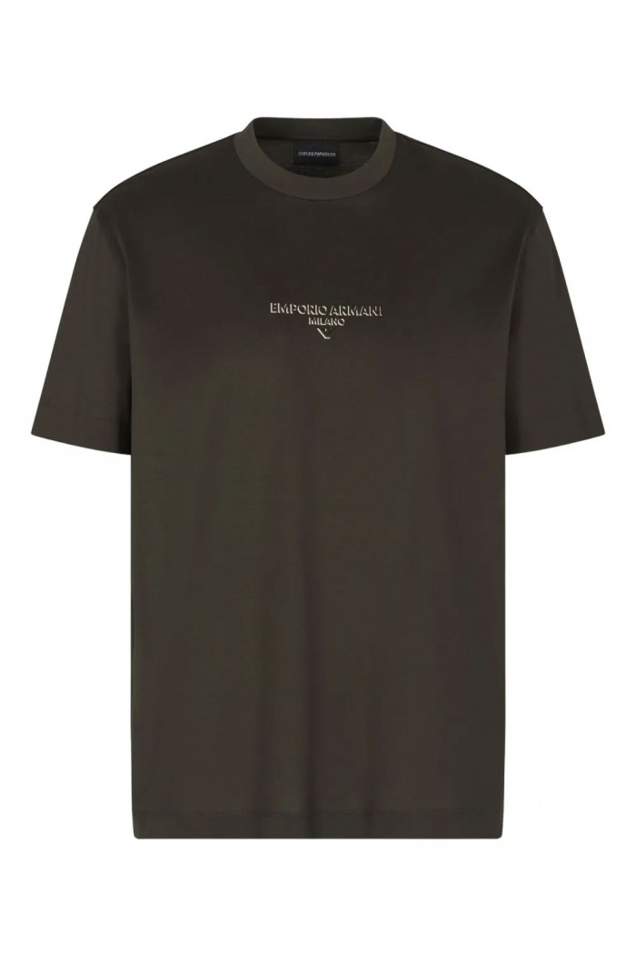 Lyocell blend jersey T-shirt with 3D-effect logo