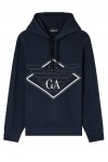 Double-jersey hooded sweatshirt with oversized eagle embroidery Double-jersey hooded sweatshirt with oversized eagle embroidery