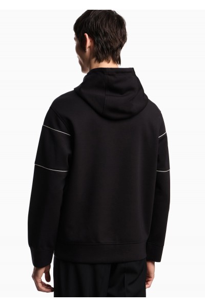 Double-jersey hooded sweatshirt with 3D-effect logo Double-jersey hooded sweatshirt with 3D-effect logo