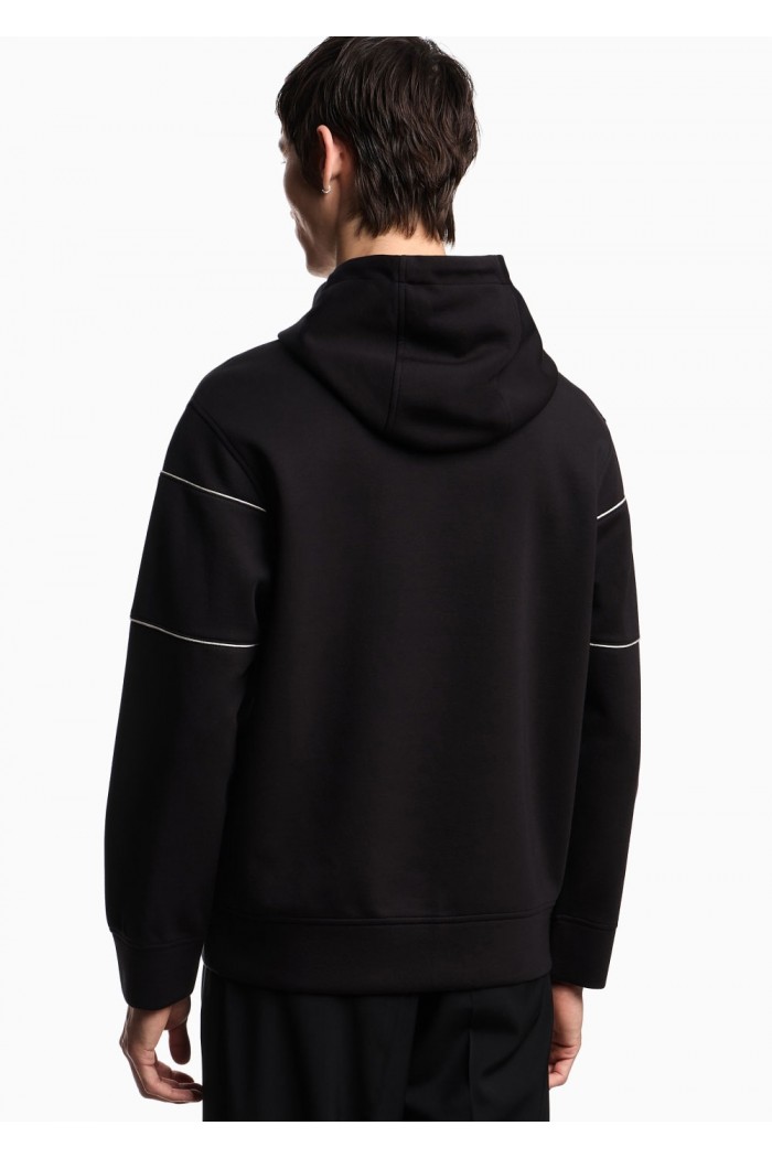 Double-jersey hooded sweatshirt with 3D-effect logo Double-jersey hooded sweatshirt with 3D-effect logo