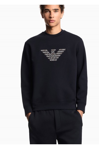 double-jersey sweatshirt with oversized embroidery double-jersey sweatshirt with oversized embroidery