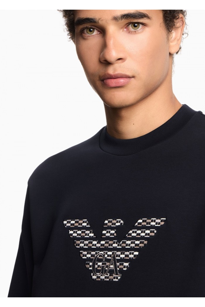 double-jersey sweatshirt with oversized embroidery double-jersey sweatshirt with oversized embroidery