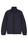 Full-zip nylon down jacket with inlaid all-over micro eagles blue