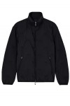 Full-zip nylon down jacket with inlaid all-over micro eagles black