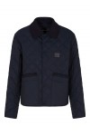 Quilted nylon blouson with flannel details