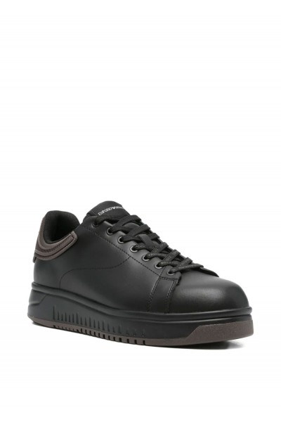 Leather sneakers with rubber back knurled sole Leather sneakers with rubber back knurled sole