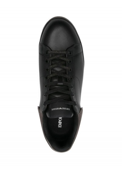 Leather sneakers with rubber back knurled sole Leather sneakers with rubber back knurled sole