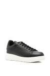 Tumbled leather sneakers with knurled soles