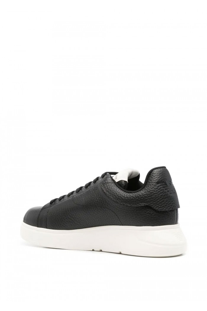 Tumbled leather sneakers with knurled soles