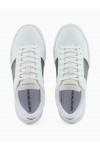 Leather sneakers with contrasting stripe