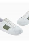 Leather sneakers with contrasting stripe