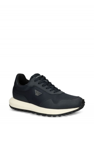 logo-appliqué panelled sneakers