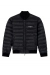 Reversible nylon blouson with flocked logo lettering